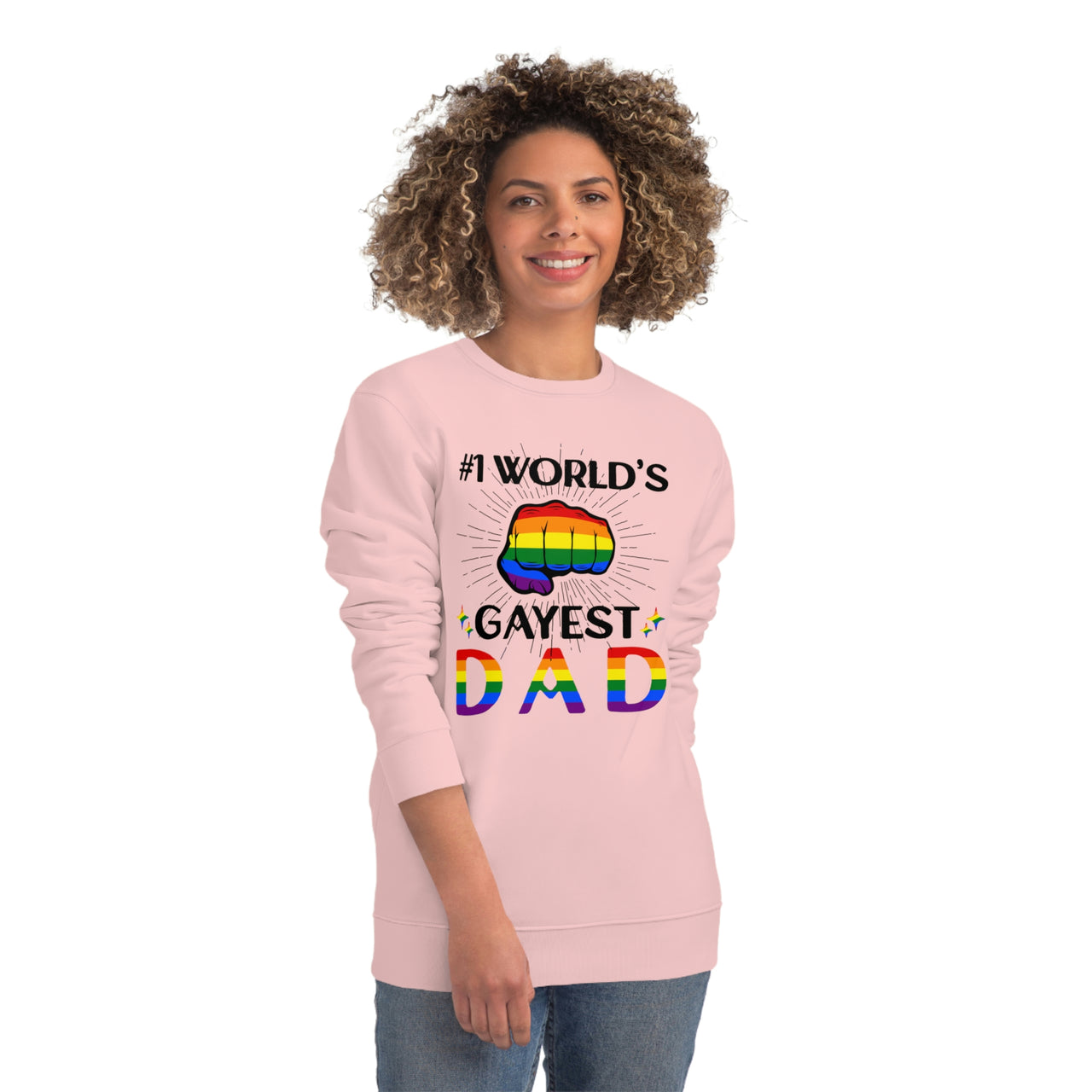 Rainbow Pride Flag Sweatshirt Unisex Size - #1 World's Gayest Dad Printify