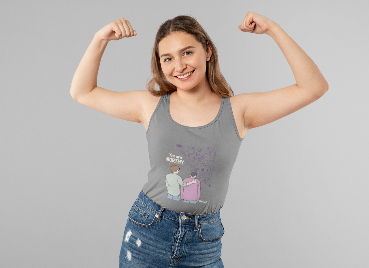 Affirmation Feminist Pro Choice Tank Top Unisex  Size – You Are Worthy (Anxiety) Printify