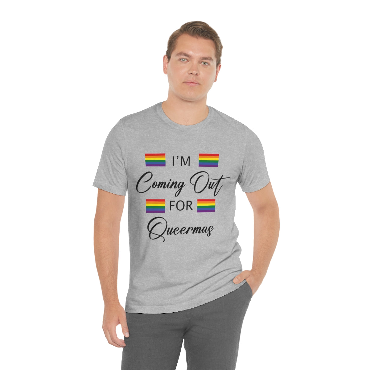 Classic Unisex Christmas LGBTQ T-Shirt - I’M Coming Out For Queermas Printify