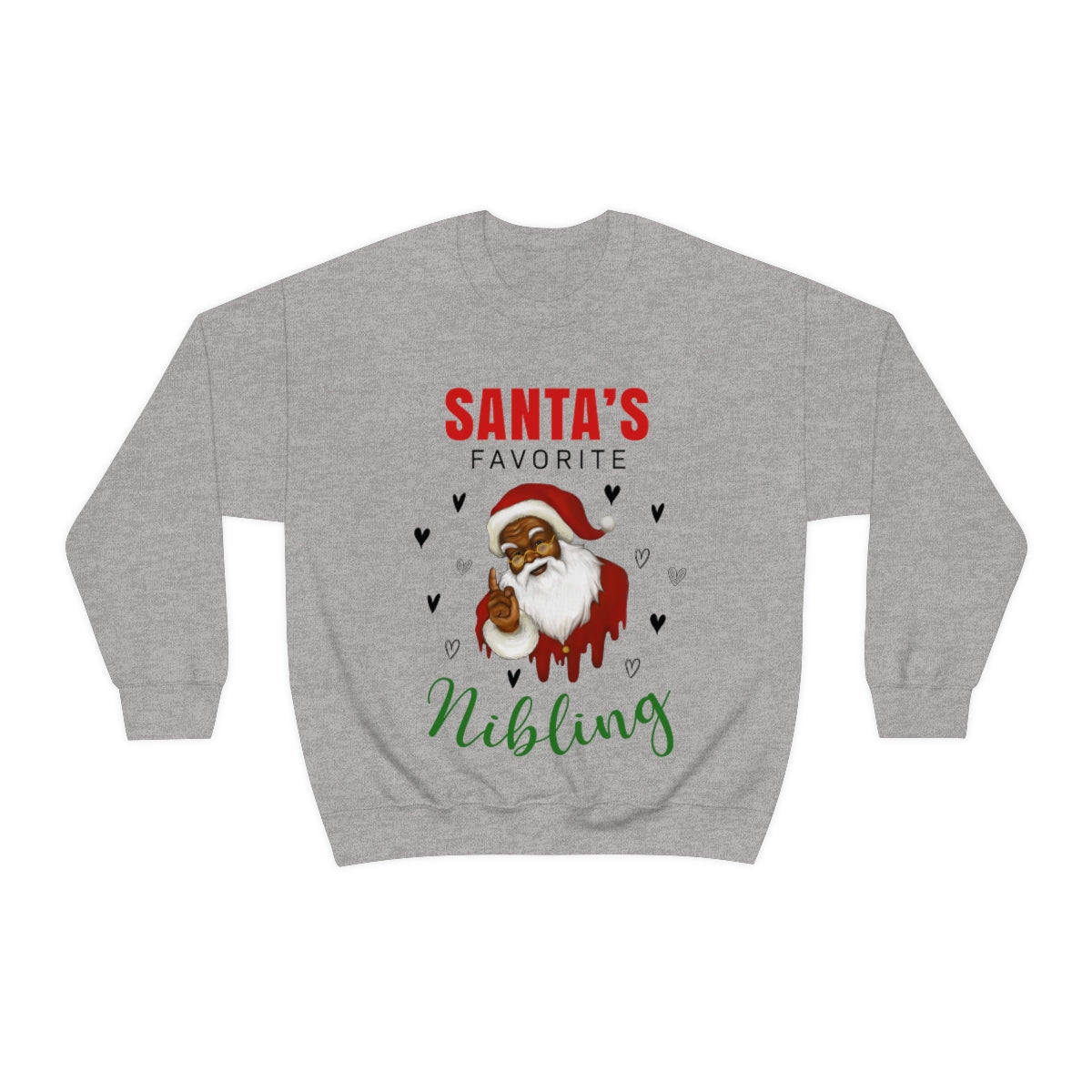 Christmas Unisex Sweatshirts , Sweatshirt , Women Sweatshirt , Men Sweatshirt ,Crewneck Sweatshirt, SANTA’S FAVORITE Nibling Printify