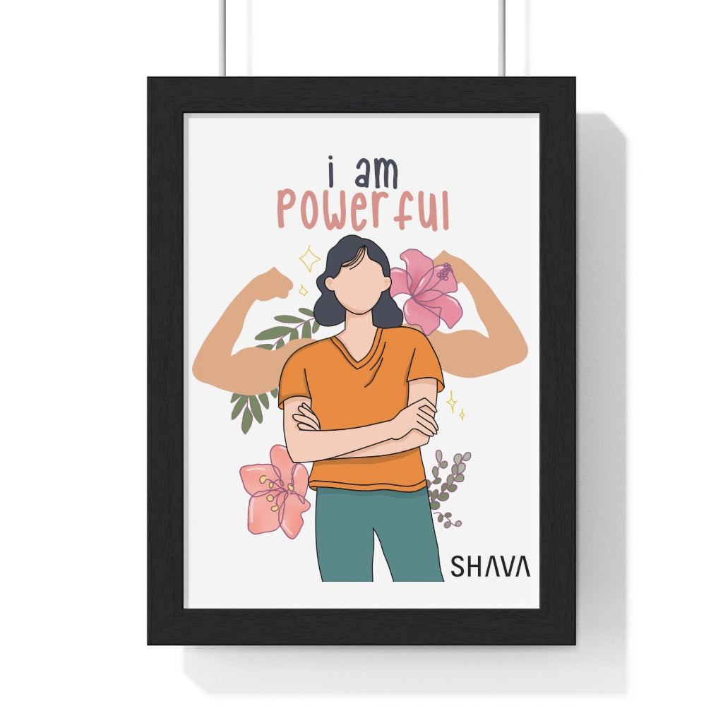 Affirmation Feminist Pro Choice Premium Framed Vertical Poster - I Am Powerful Printify