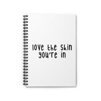 Thumbnail for Affirmation Feminist Pro Choice Color Contrast Notebook & Journal - Love The Skin I'M In (Black) Printify