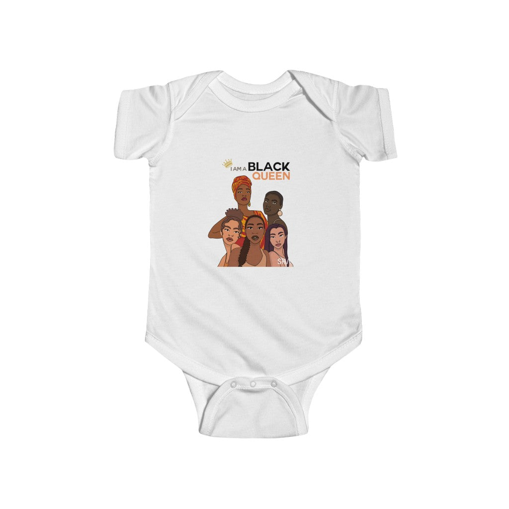 IAC KIDS Clothing  Infant Fine Jersey Bodysuit / I am Black Queen Printify