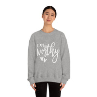 Thumbnail for Affirmation Feminist Pro Choice Sweatshirt Unisex  Size – I Am Worthy Printify