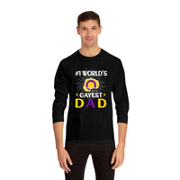 Thumbnail for Intersexual Pride Flag Unisex Classic Long Sleeve Shirt - #1 World's Gayest Dad Printify