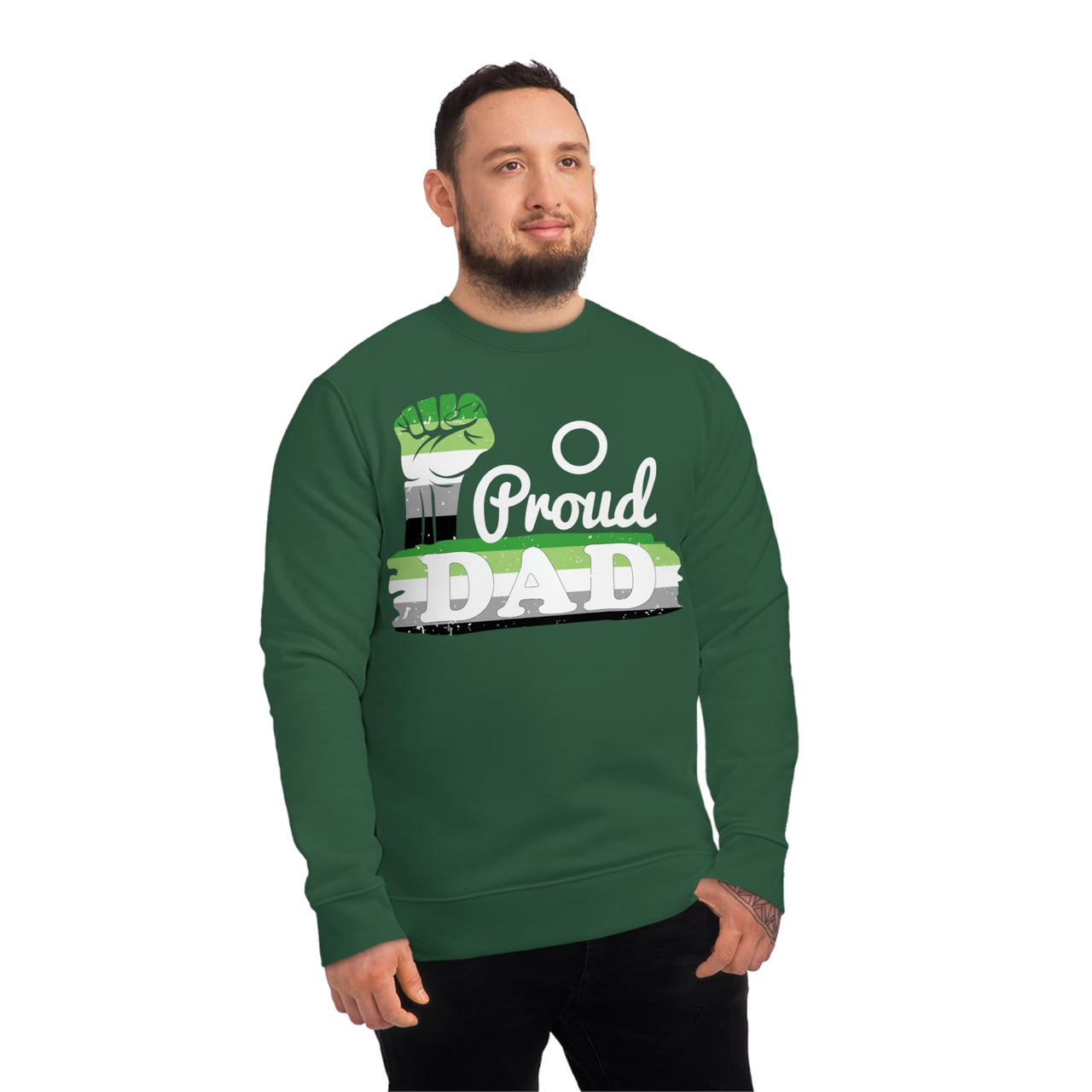 Aromantic Pride Flag Sweatshirt Unisex Size - Proud Dad Printify