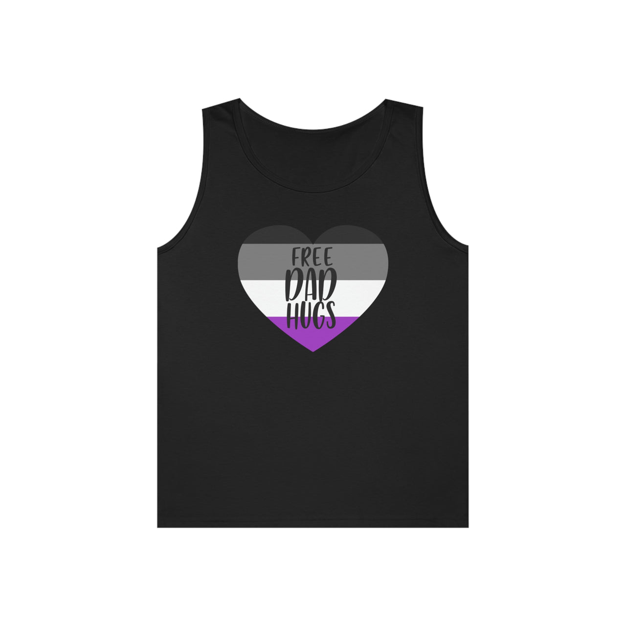 Asexual Pride Flag Heavy Cotton Tank Top Unisex Size - Free Dad Hugs Printify
