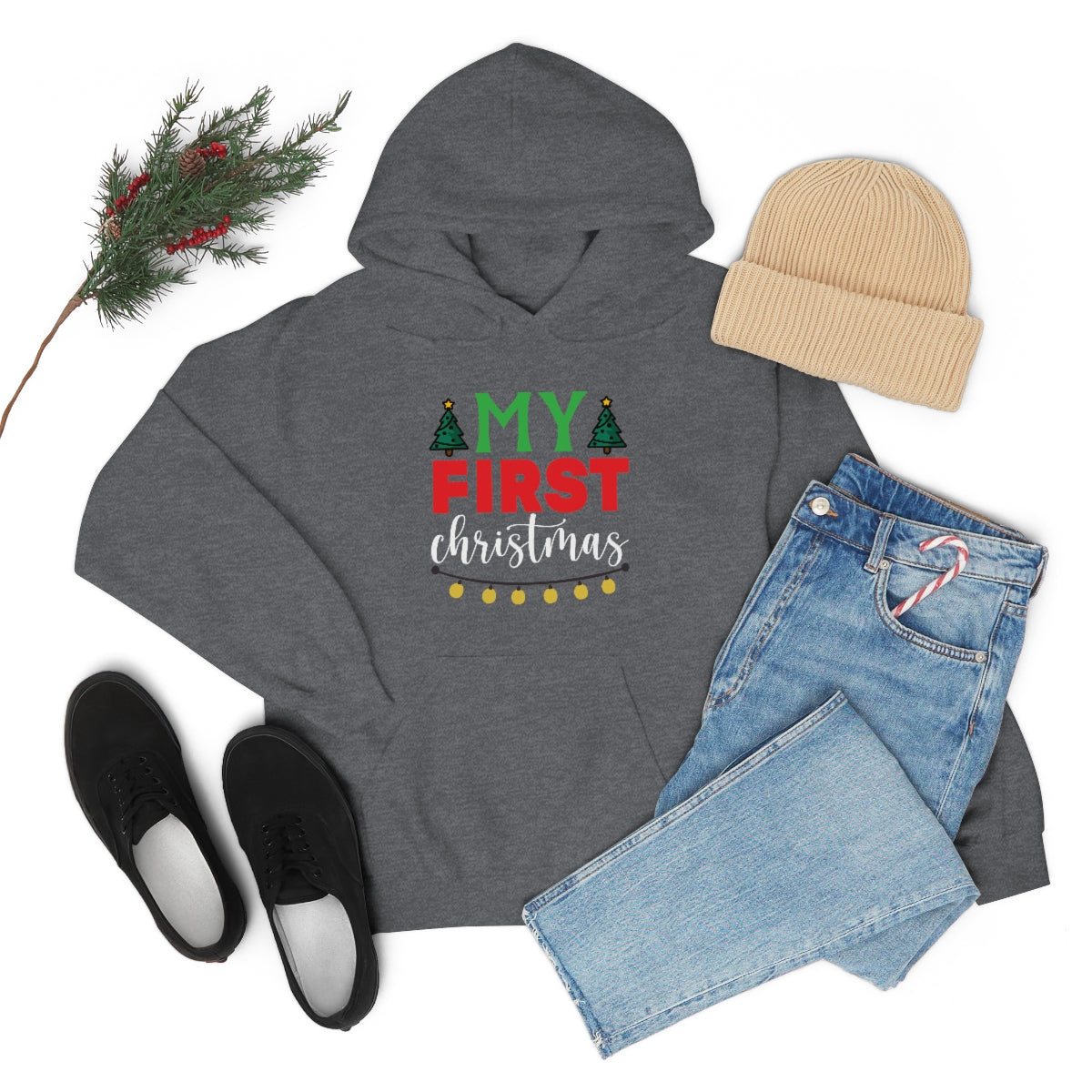 Merry Christmas Hoodie Unisex Custom Hoodie , Hooded Sweatshirt , My First Christmas Printify