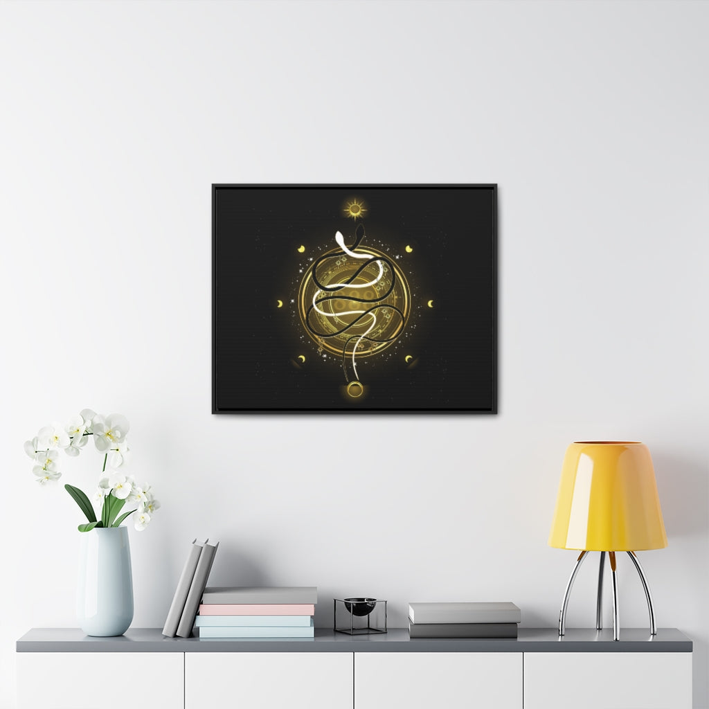 Yoga Spiritual Meditation Canvas Print With Horizontal Frame - Harmony 888 Angel Number Printify