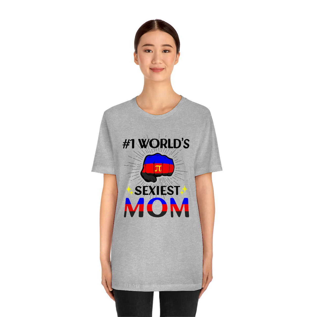 Polyamory Pride Flag Mother's Day Unisex Short Sleeve Tee - #1 World's Sexiest Mom Printify