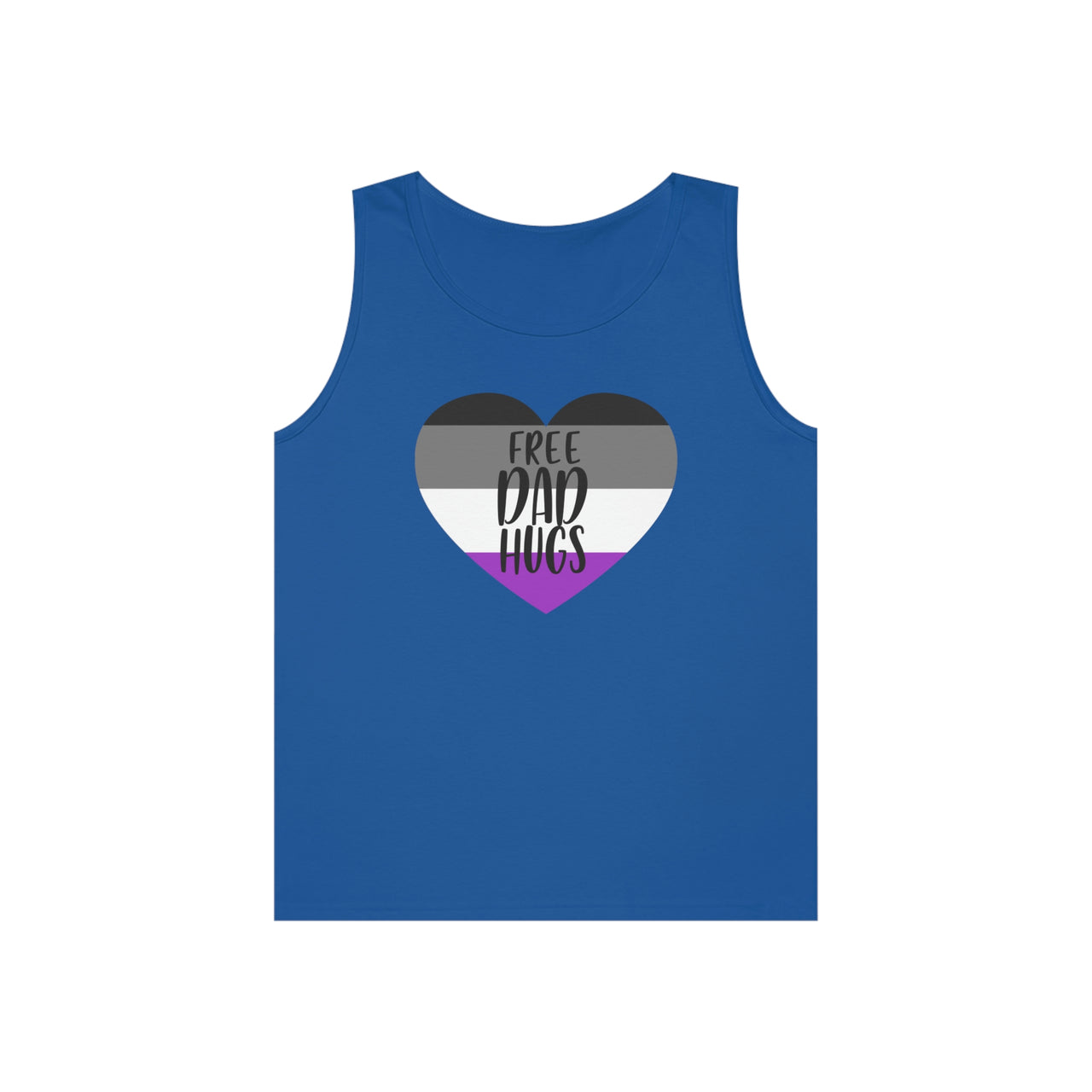 Asexual Pride Flag Heavy Cotton Tank Top Unisex Size - Free Dad Hugs Printify