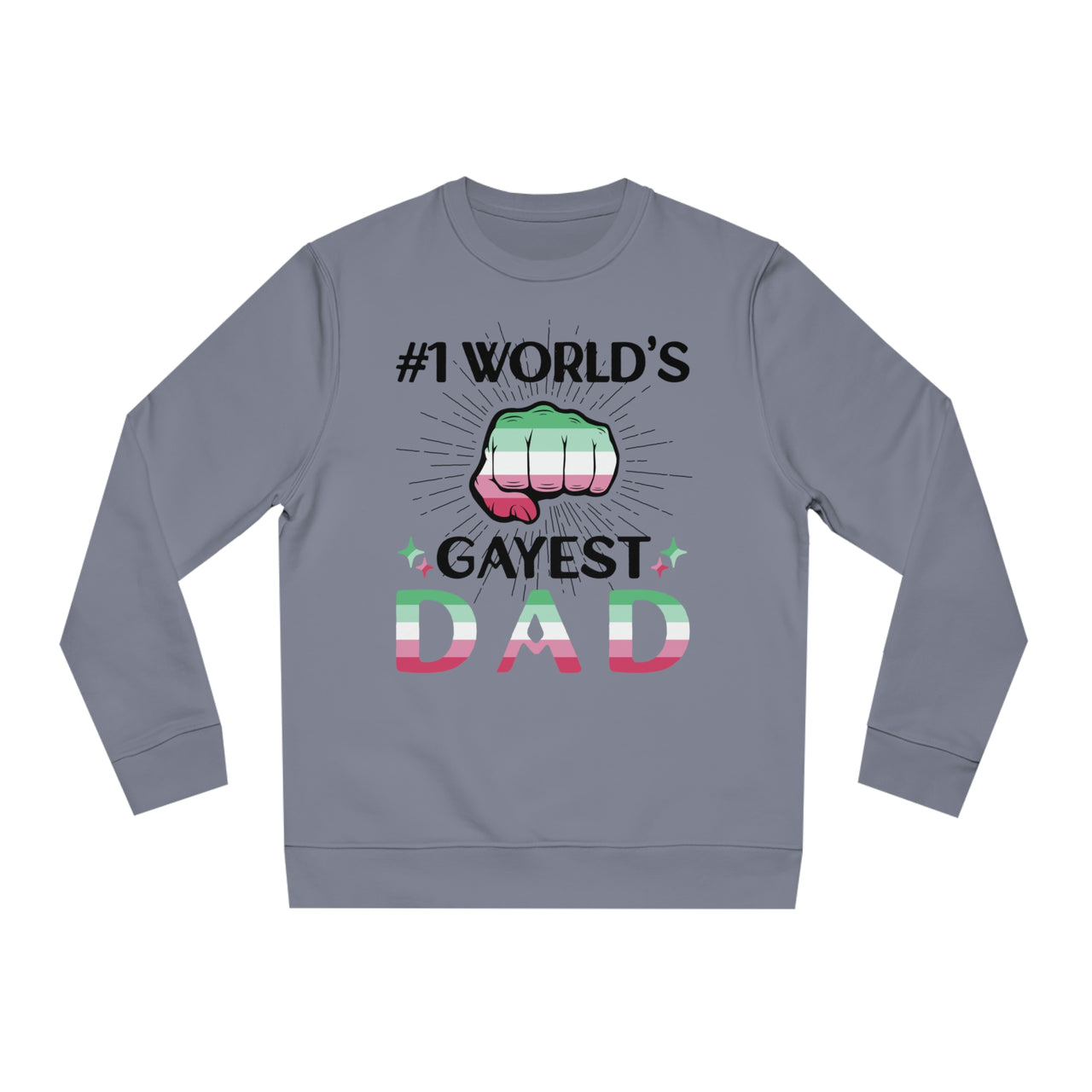 Abrosexual Pride Flag Sweatshirt Unisex Size - #1 World's Gayest Dad Printify