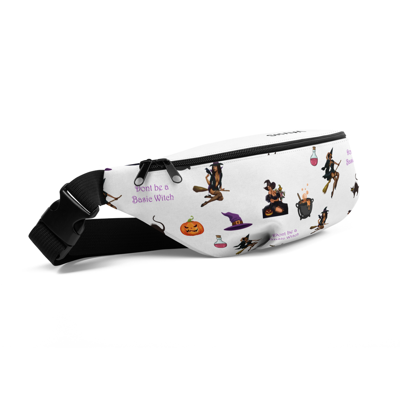Halloween Fanny Pack,Halloween All Over Print Fanny Pack/Don't be a Basic Witch SHAVA