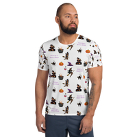 Thumbnail for Men's Halloween All Over Print  T-Shirt, Halloween All Over Print T-Shirt, Men's T-Shirt /Don't be a Basic Witch SHAVA