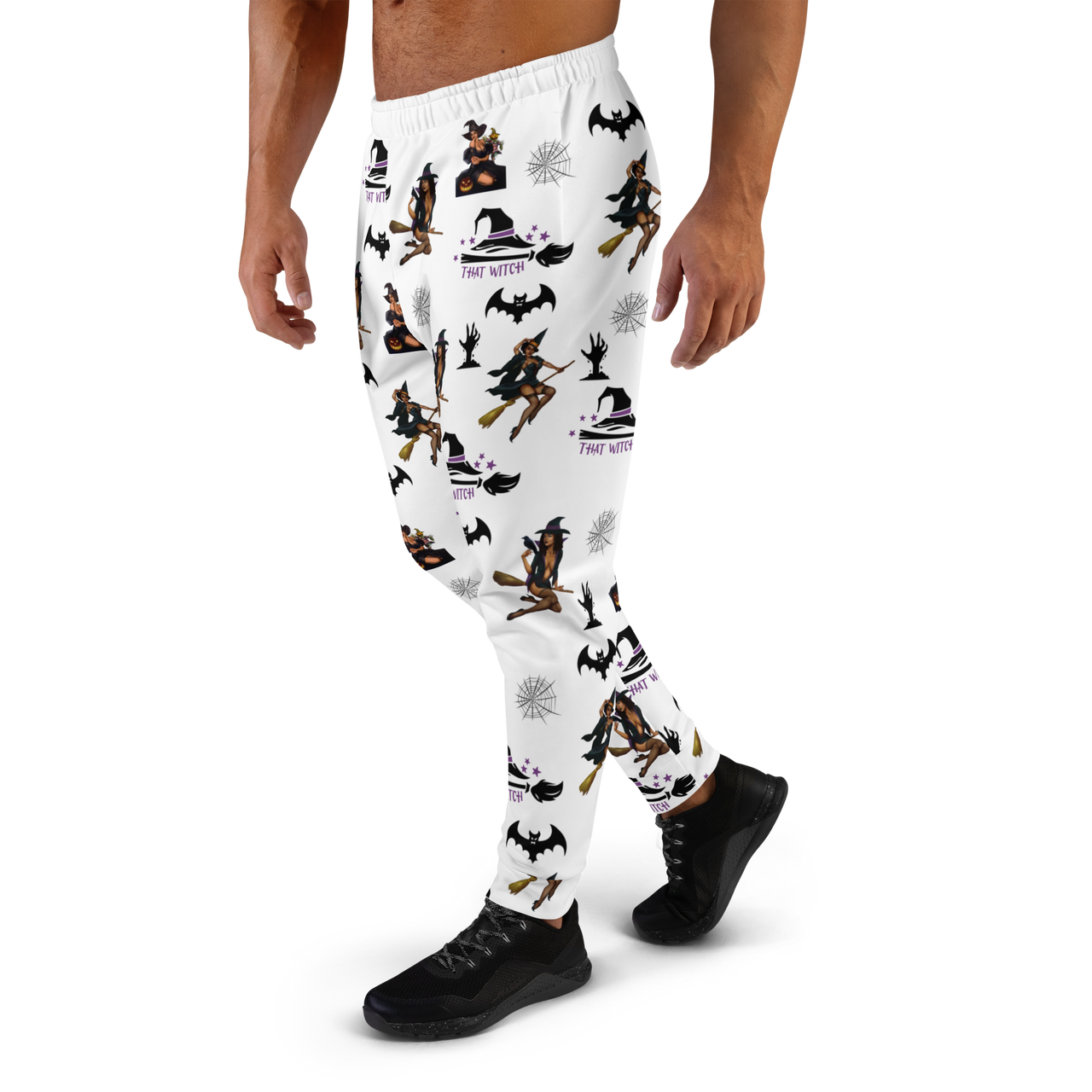 Halloween All Over Men's Joggers, Halloween All Over Print Men's Joggers/That Witch SHAVA
