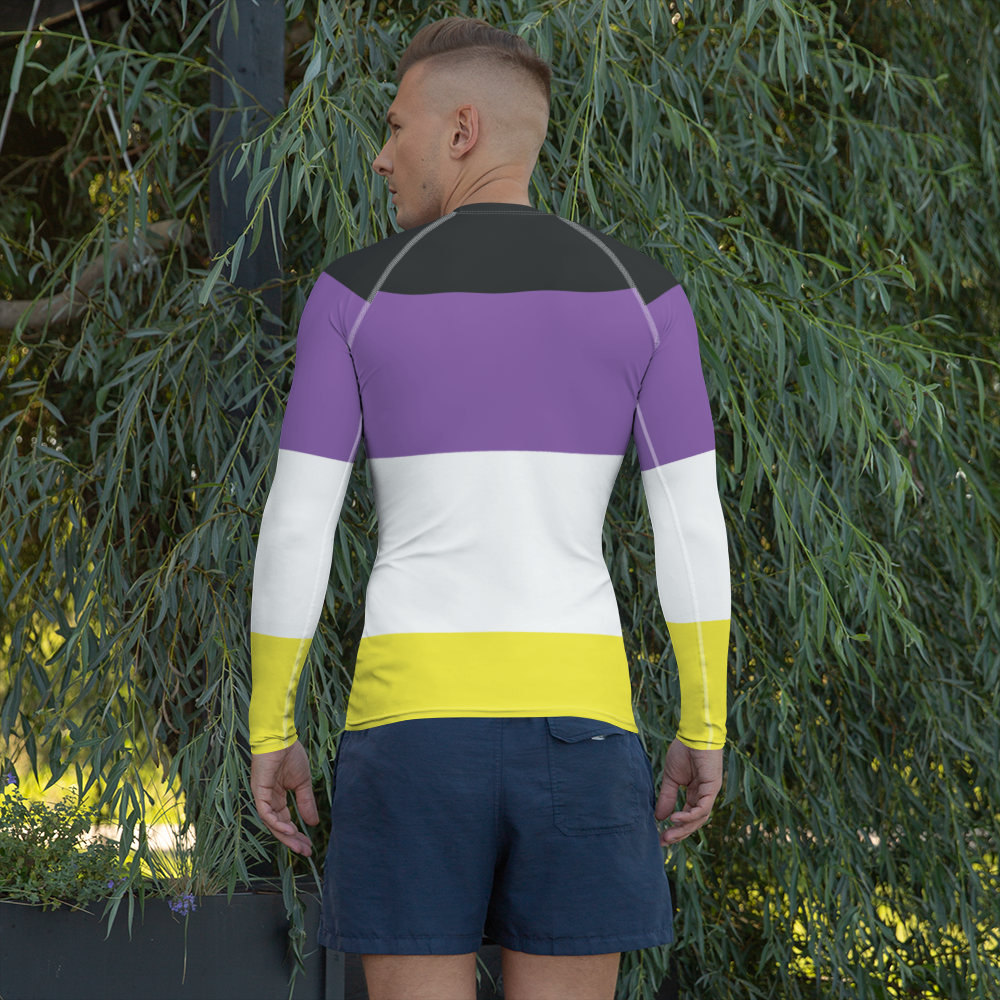Non Binary Flag LGBTQ Long Sleeve Shirt Men’s Size SHAVA