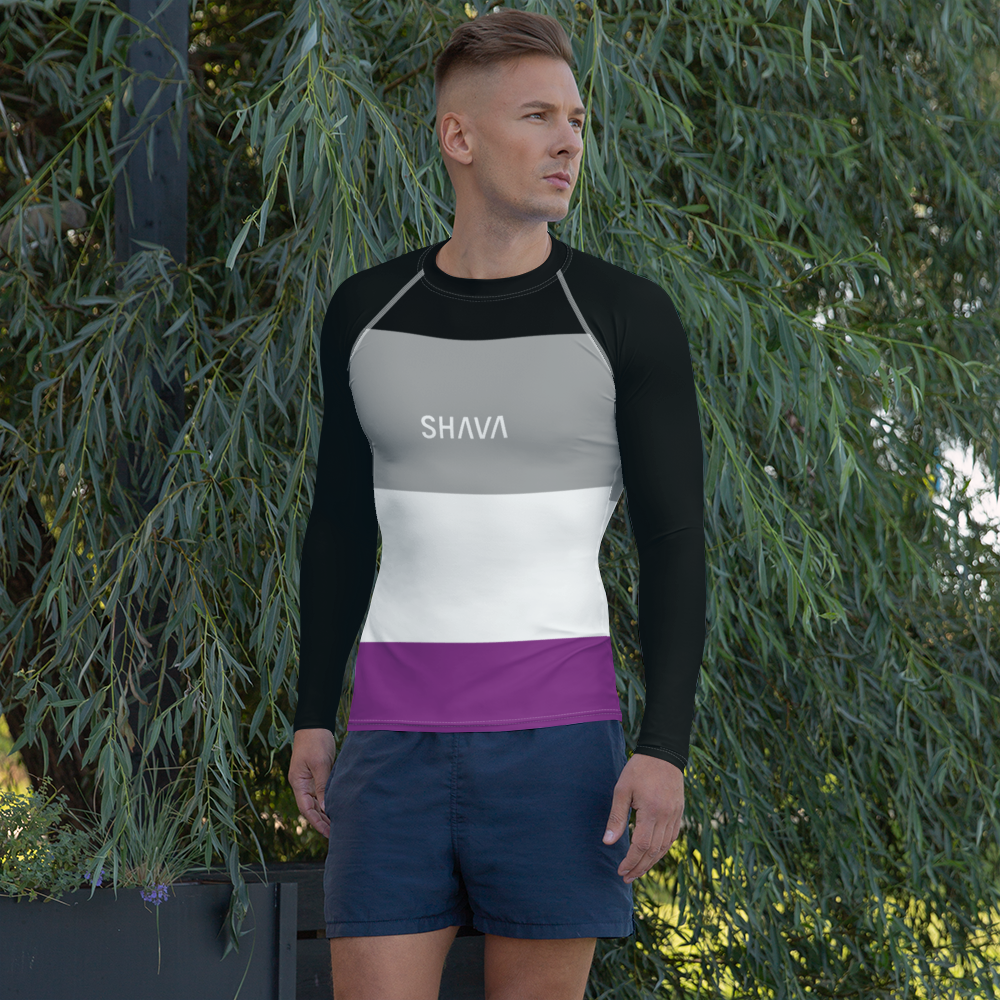 Asexual Flag LGBTQ Long Sleeve Shirt Men’s Size SHAVA