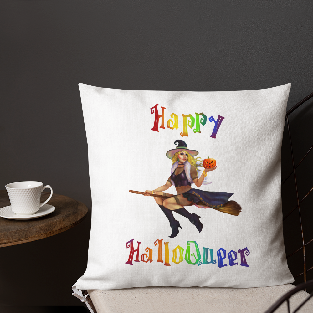 Transgender Halloween Premium Pillow-Trans Pride LGBT Halloween/Happy HalloQueer SHAVA