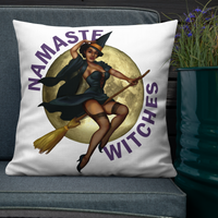Thumbnail for Halloween/Premium Pillow/Namaste Witches SHAVA