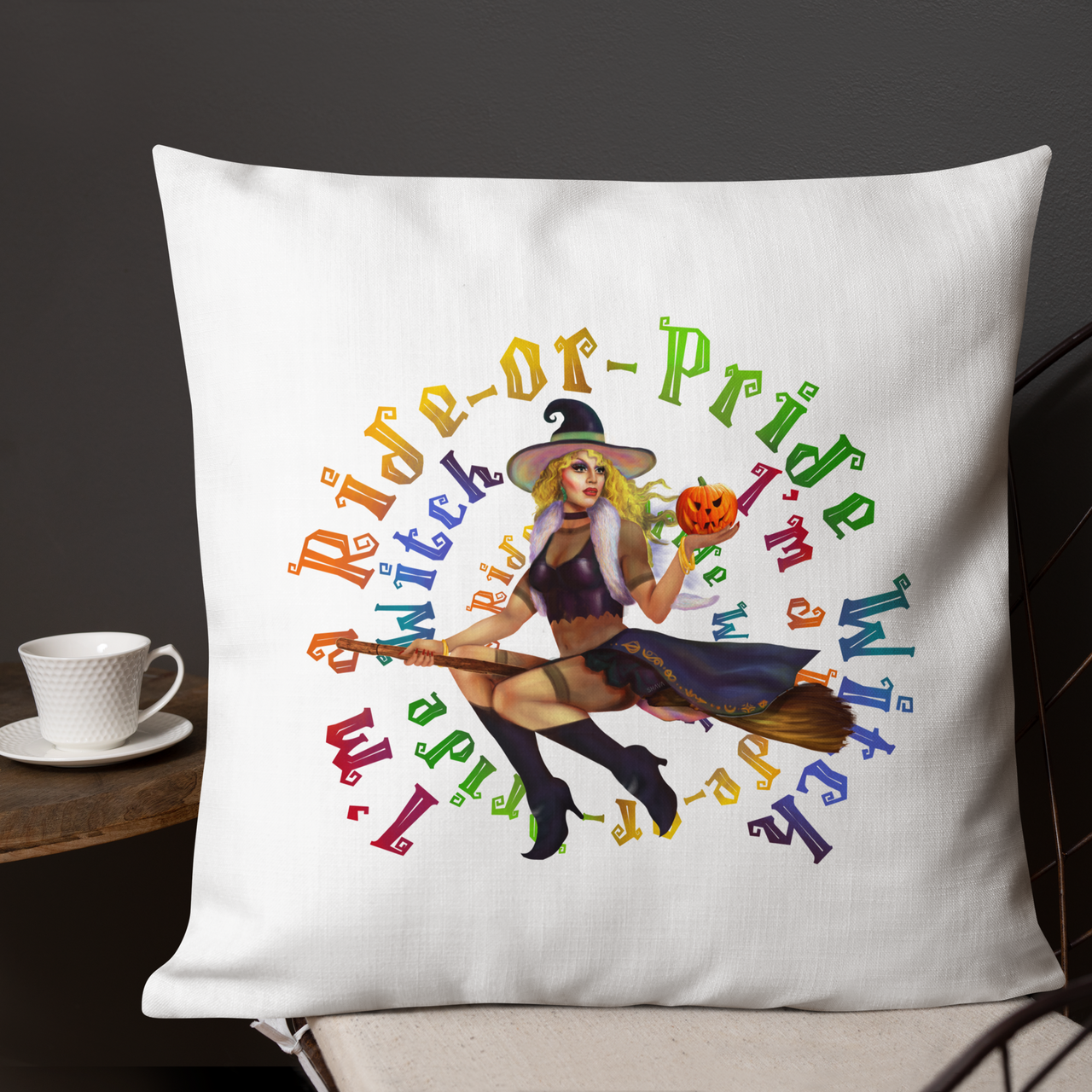 Transgender Halloween Premium Pillow-Trans Pride LGBT Halloween/I m a ride or pride SHAVA