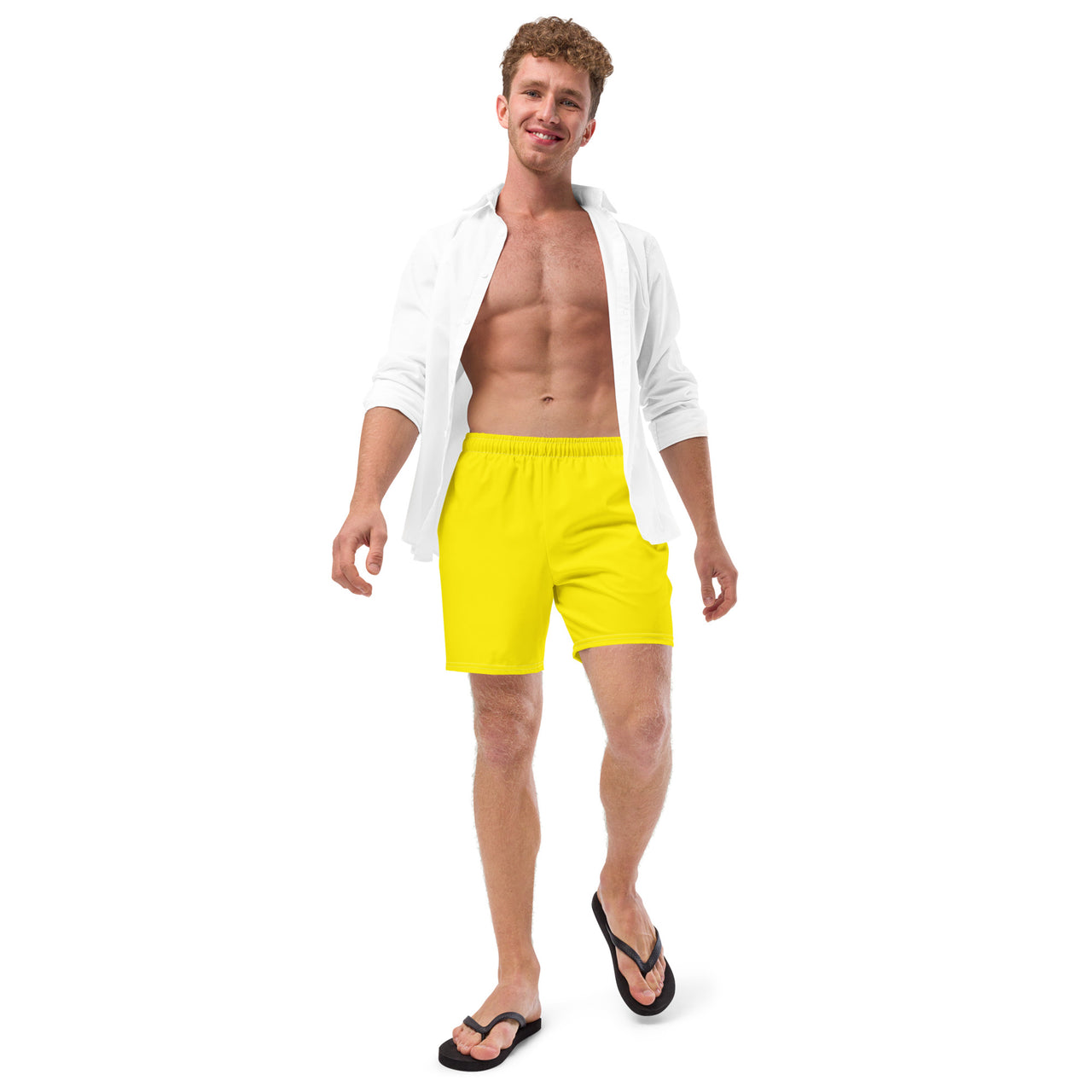 Solid Men's Swim Trunks - Yellow SHAVA CO