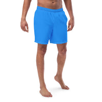 Thumbnail for Solid Men's Swim Trunks - Azure Blue SHAVA CO