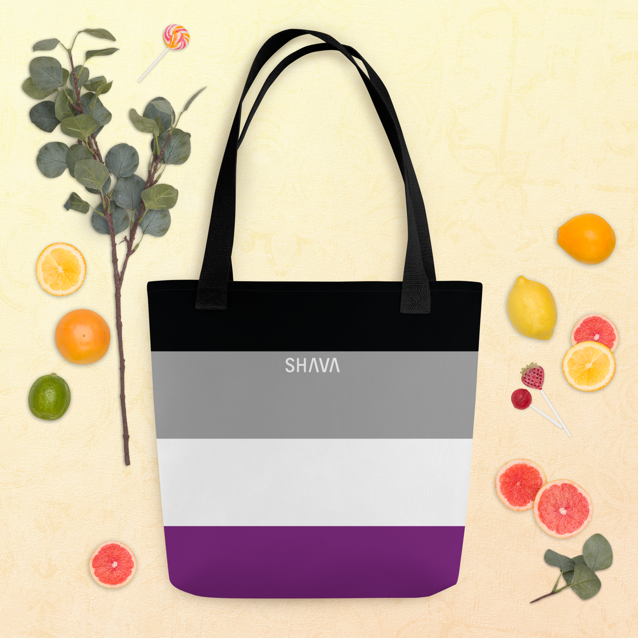 LGBTQ Tote Bags / Celebrating Asexual Flag SHAVA