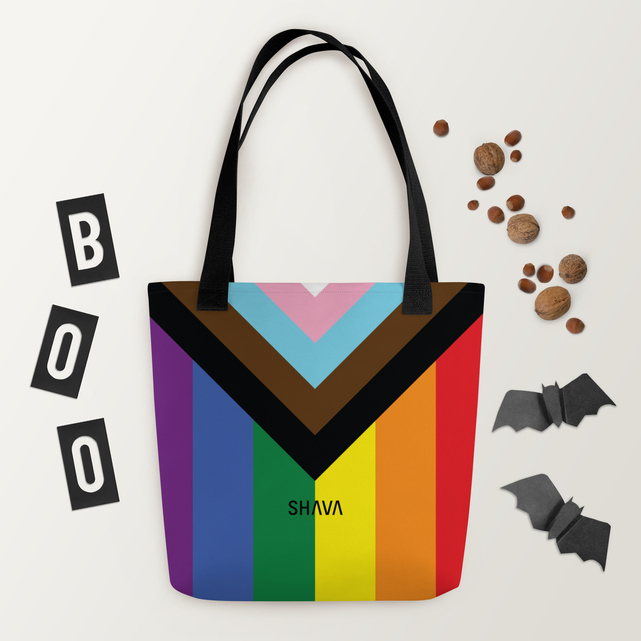 LGBTQ Tote Bags / Celebrating LGBTIQ+ Progress Flag SHAVA