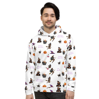 Thumbnail for All over Unisex Halloween Hoodie- Funny Halloween Hoodie - Unisex Halloween Hoodie/Don't be a Basic Witch SHAVA