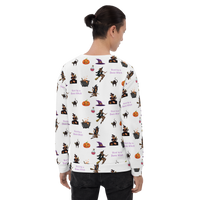 Thumbnail for All over Unisex Halloween Sweater - Funny Halloween Sweatshirts - Unisex Halloween Sweatshirt For Halloween/Don't be a Basic Witch SHAVA