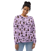 Thumbnail for All over Unisex Halloween Sweater - Funny Halloween Sweatshirts - Unisex Halloween Sweatshirt For Halloween/That Witch SHAVA