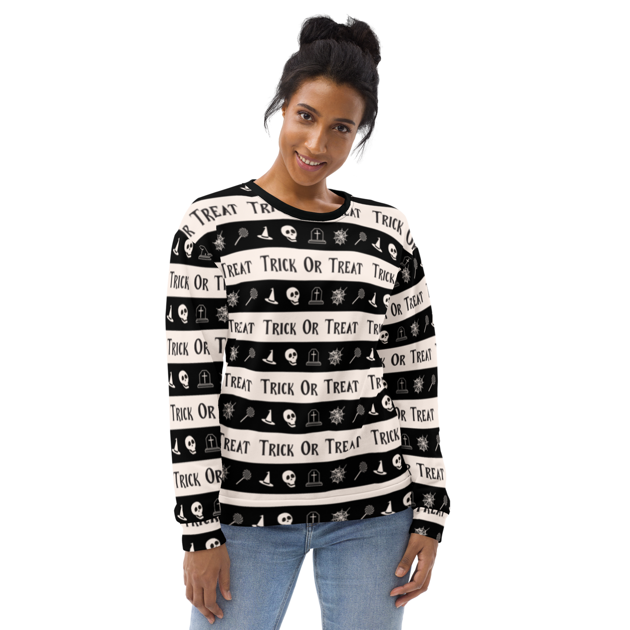 All over Unisex Halloween Sweater - Funny Halloween Sweatshirts - Unisex Halloween Sweatshirt For Halloween/Trick or Treat SHAVA