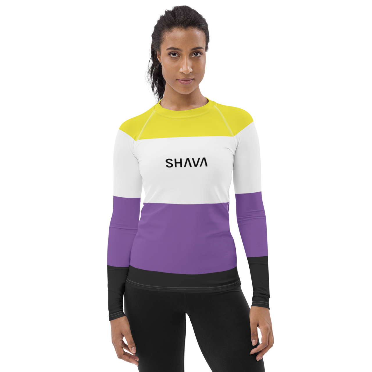 Non Binary Flag LGBTQ Long Sleeve Shirt Women’s Size SHAVA