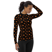 Thumbnail for Women's Halloween All Over Print Long Sleeve Shirt, Halloween All Over Print Shirt, Women's Long  Sleeve Shirt /Halloween Pattern SHAVA