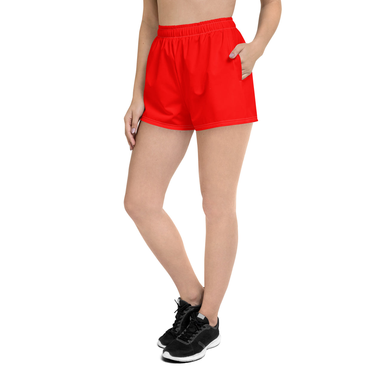 Women’s Recycled Solid Athletic Shorts - Red SHAVA CO