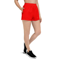 Thumbnail for Women’s Recycled Solid Athletic Shorts - Red SHAVA CO