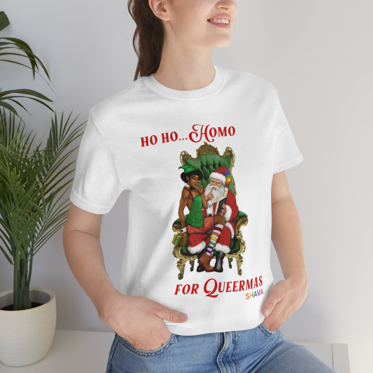 Classic Unisex Christmas LGBTQ Holigays T-Shirt - Hoho (Black) Printify