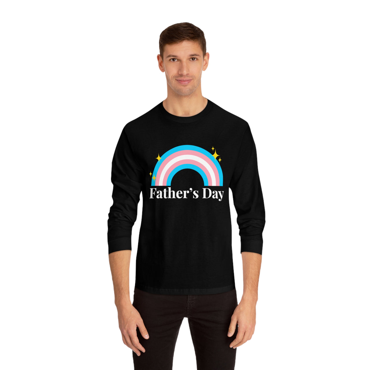 Transgender Pride Flag Unisex Classic Long Sleeve Shirt - Father's Day Printify