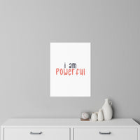 Thumbnail for Affirmation Feminist Pro Choice Wall Decals - I Am Powerful (black with orange) Printify
