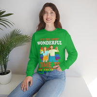 Thumbnail for Unisex Christmas LGBTQ Heavy Blend Crewneck Sweatshirt - It’s The Most Wonderful Time To Be Queer Printify