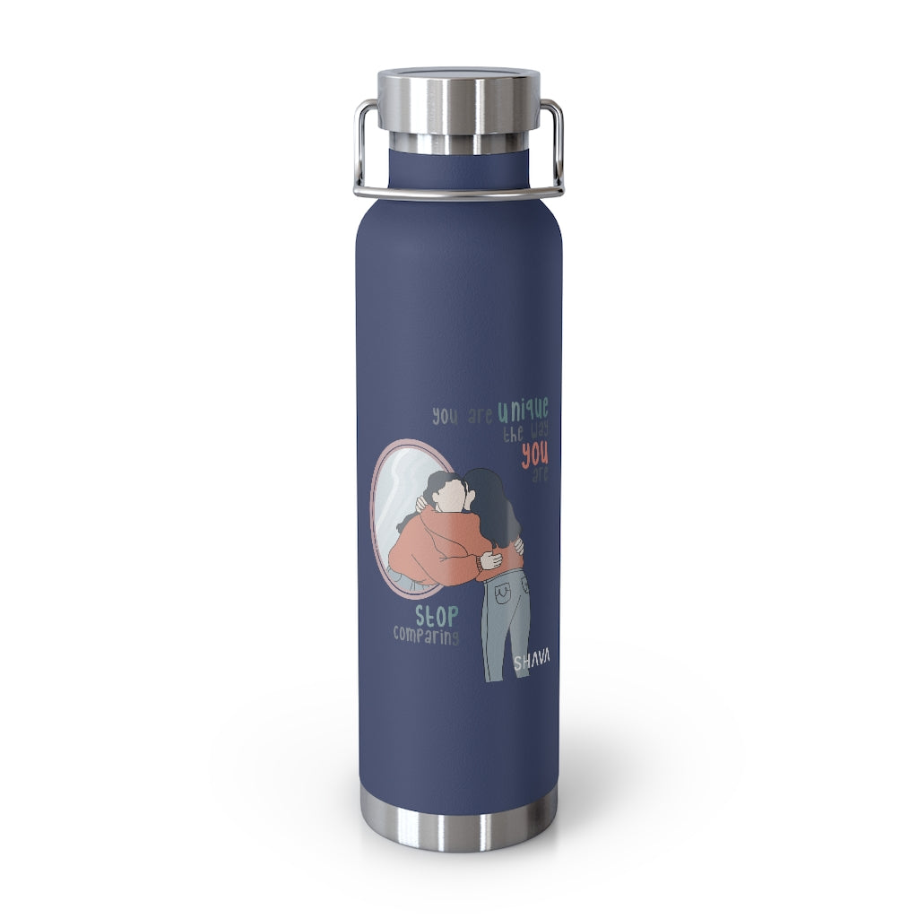 Affirmation Feminist pro choice Copper Vacuum insulated bottle 22oz -  I am Me Only Me (White Girl) Printify