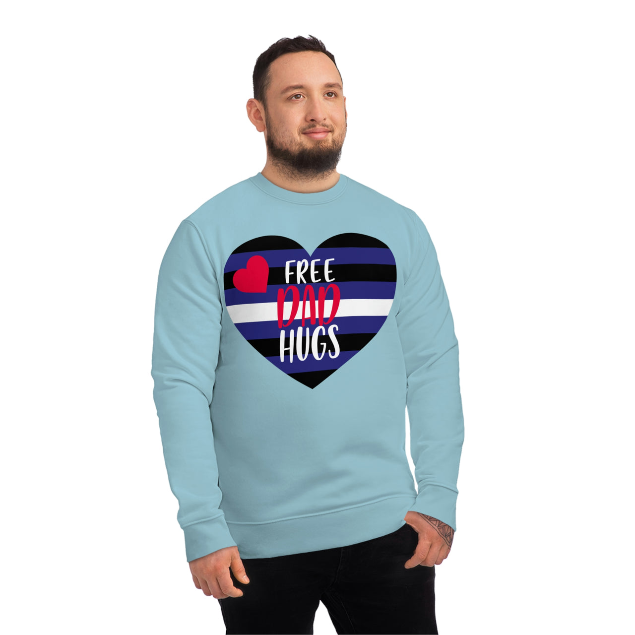 Leather Pride Flag Sweatshirt Unisex Size - Free Dad Hugs Printify