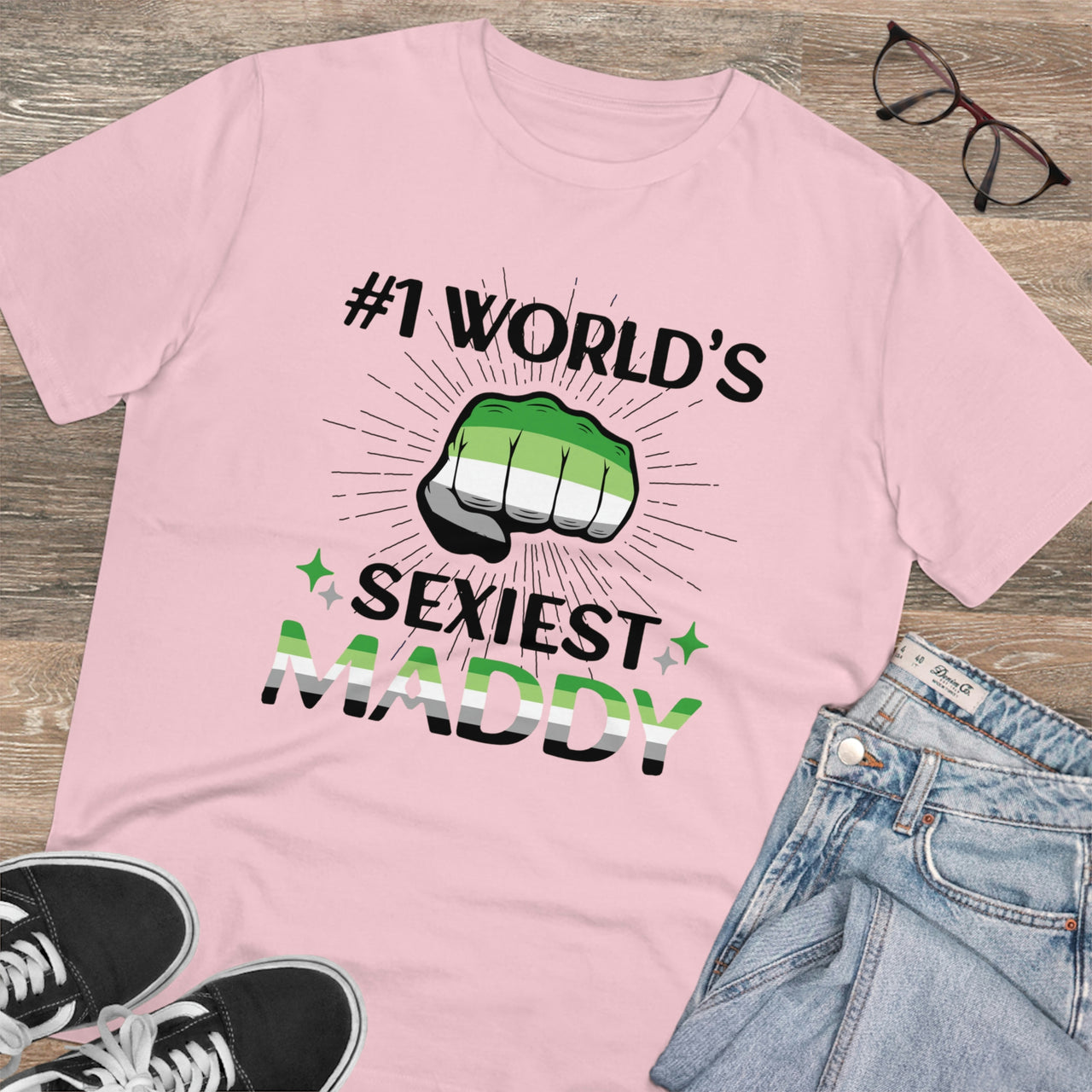 Aromantic Pride Flag T-shirt Unisex Size - #1 Word's Sexiest Maddy Printify