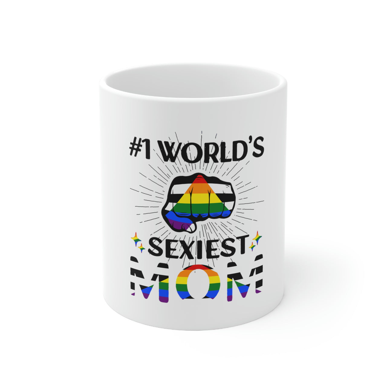 Straight Ally Flag Ceramic Mug  - #1 World's Sexiest Mom Printify