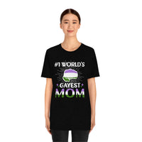Thumbnail for Genderqueer Pride Flag Mother's Day Unisex Short Sleeve Tee - #1 World's Gayest Mom SHAVA CO
