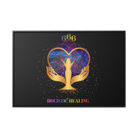 Thumbnail for Yoga Spiritual Meditation Canvas Print With Horizontal Frame - Reflection 666 Angel Number Printify