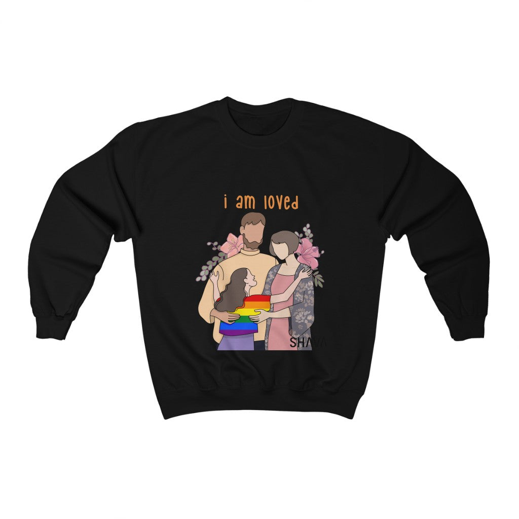 Affirmation Feminist Pro Choice Sweatshirt Women’s Size – I Am Loved (Child) Printify