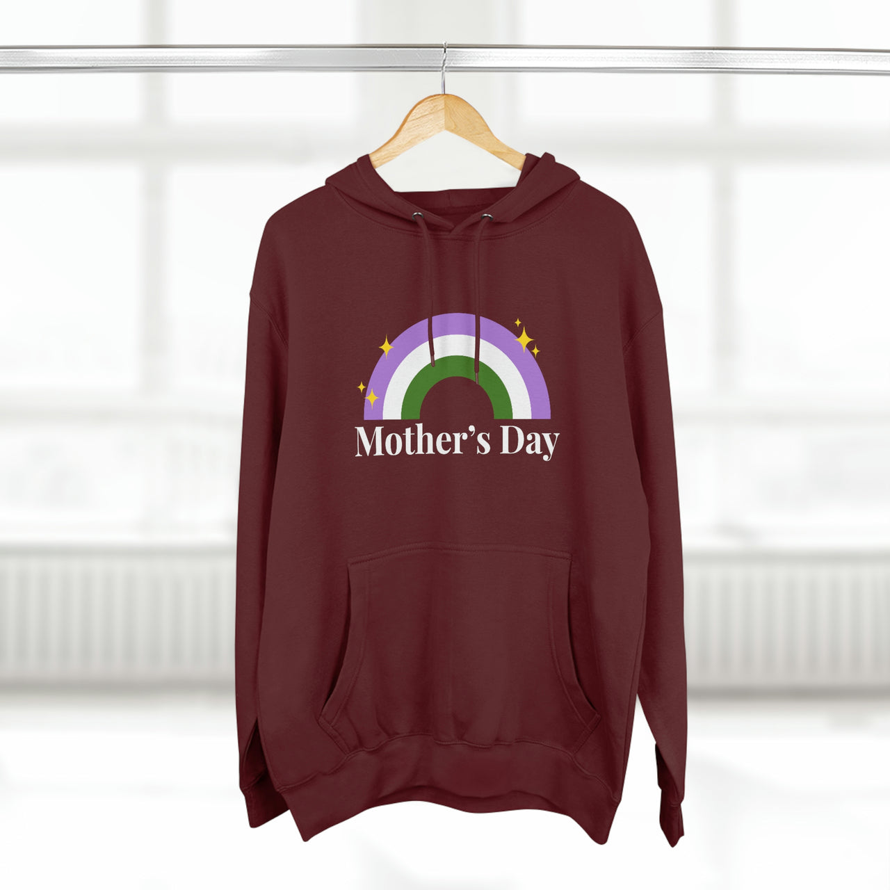 Genderqueer Flag Mother's Day Unisex Premium Pullover Hoodie - Mother's Day Printify