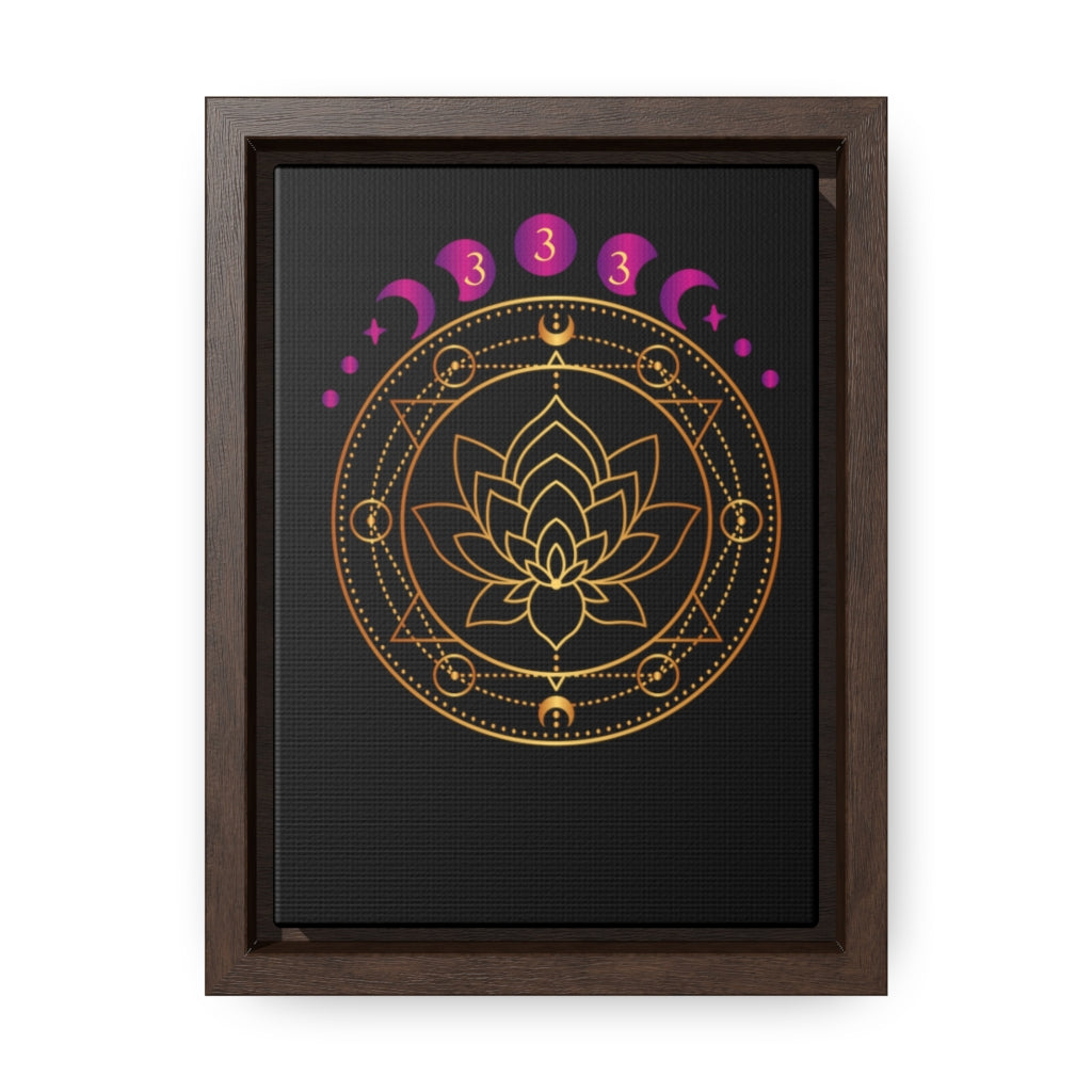 Yoga Spiritual Meditation Canvas Print With Vertical Frame -  Support 333Angel Number Printify