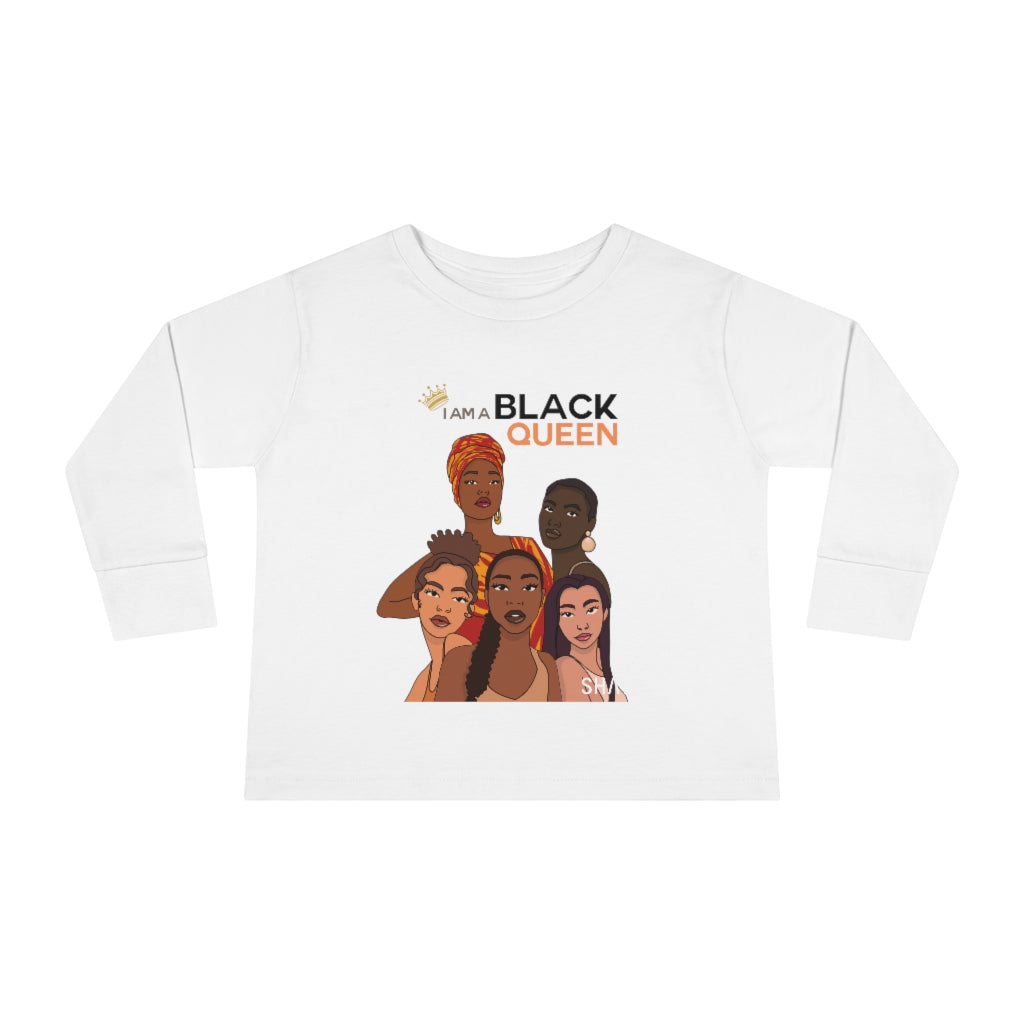 IAC  KIDS Long Sleeves Toddler Tee / I am Black Queen Printify